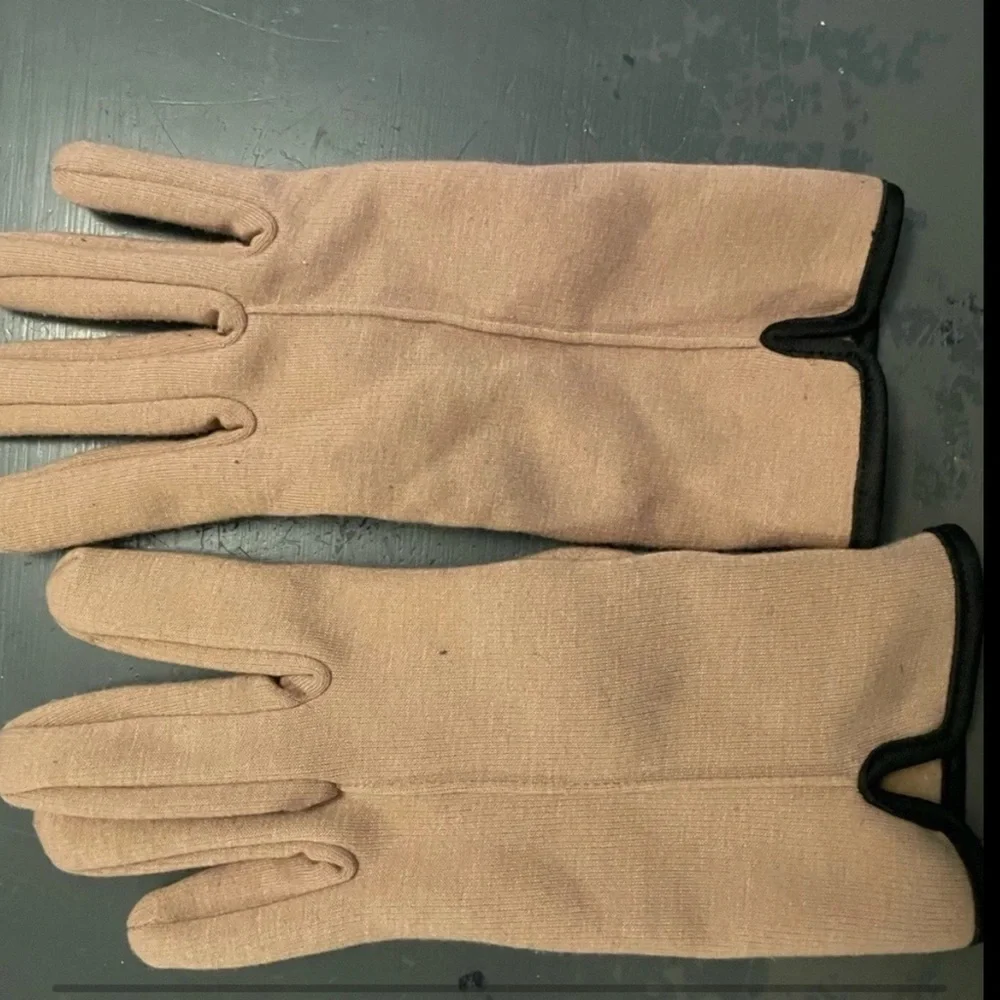 Tan Gloves with Black Trim driving gloves winter gloves warm gloves driving